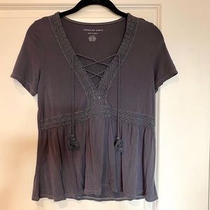NWOT lace up top